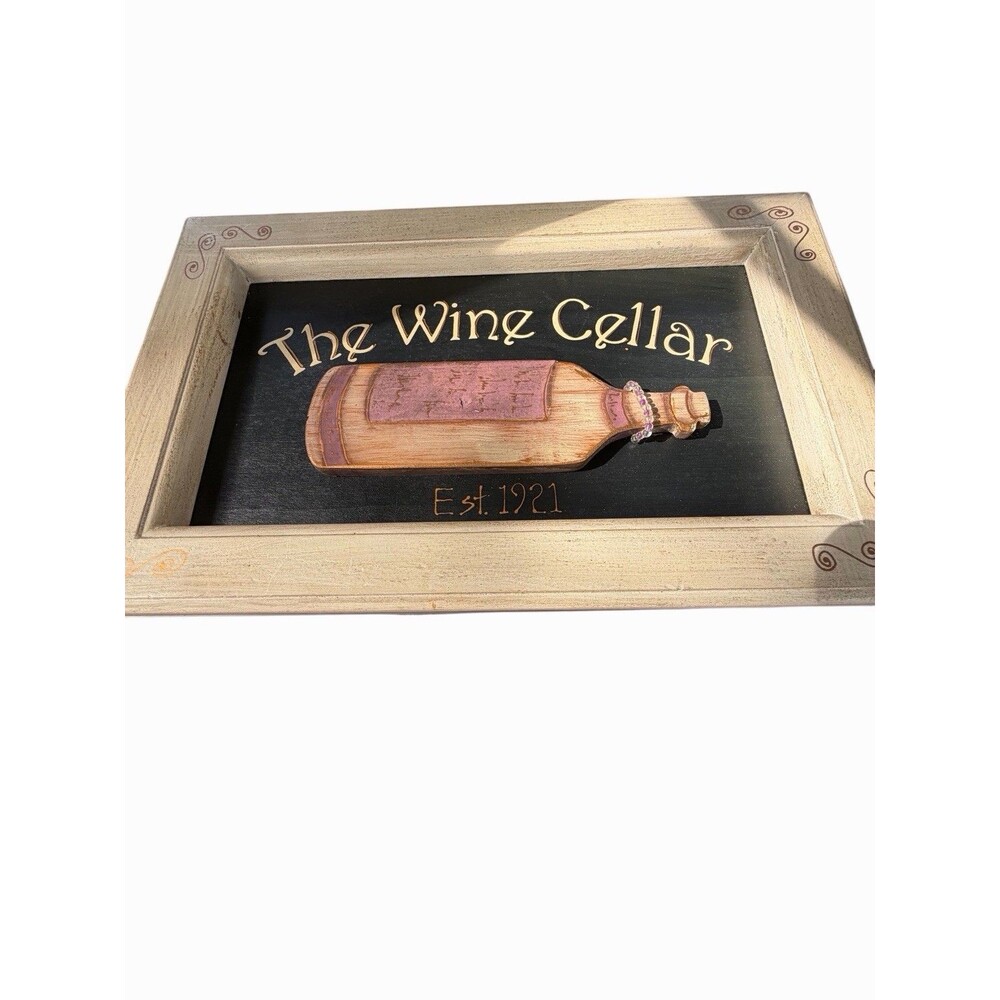 The Wine Cellar Est. 1921 Framed 3D Wine Bottle Wall Art Rustic Decor